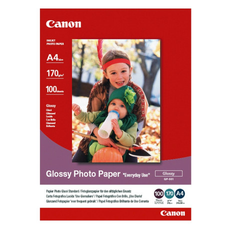Canon Φωτογραφικό Χαρτί a4 Glossy 200g/m² 100 Φύλλα (0775b001) (Can-Gp501a4)