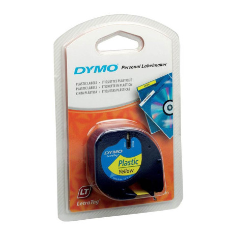 Πλαστική Ταινία Ετικετογράφου Dymo 4m x 12mm (Κίτρινη) (S0721620) (Dymo91202)