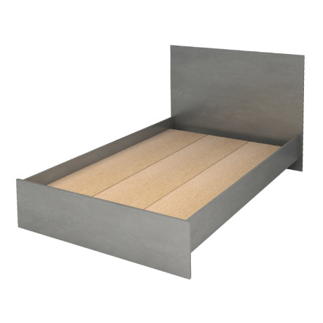 Κρεβάτι Troy Megapap Χρώμα Γκρι Σκυροδέματος 120x200εκ.