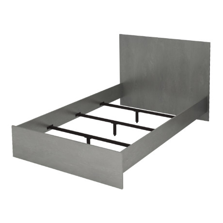Κρεβάτι Troy Megapap Χρώμα Γκρι Σκυροδέματος 120x200εκ.