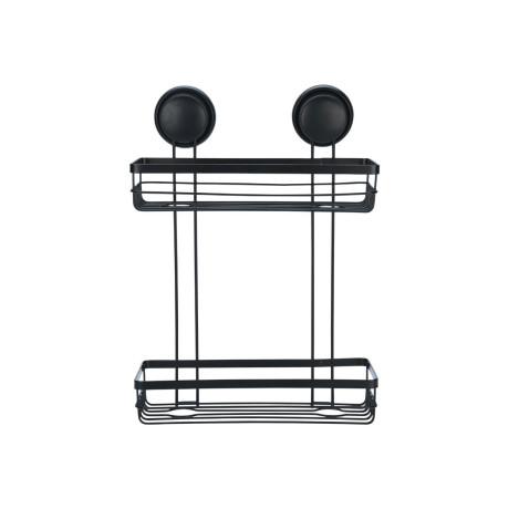 Estia Εταζερα με Βεντουζες Ισια 2 Θεσεων Μαυρη