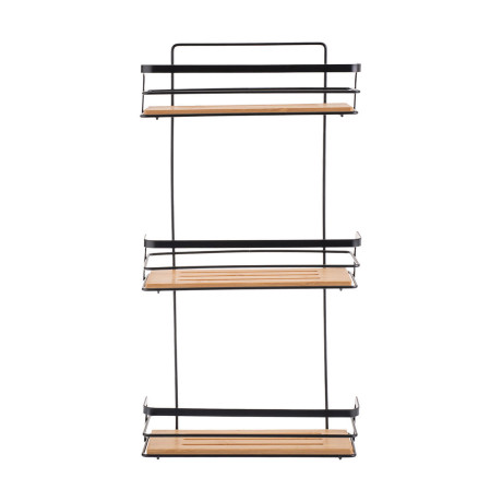 Estia Εταζερα Bamboo Essentials Μεταλλικη Ισια 3 Θεσεων 25.5x10.5x49cm Μαυρη