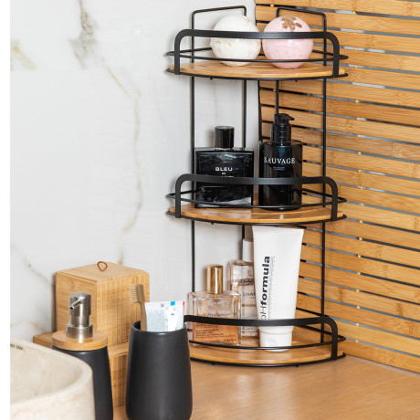 Estia Εταζερα Bamboo Essentials Μεταλλικη Γωνιακη 3 Θεσεων 49x19.5x19.5cm