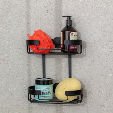 Estia Εταζερα Αλουμινιου Stance με Aytokoλλητο Διπλης Οψης Ισια 2 Θεσεων 25x13x28.5cm Μαυρη