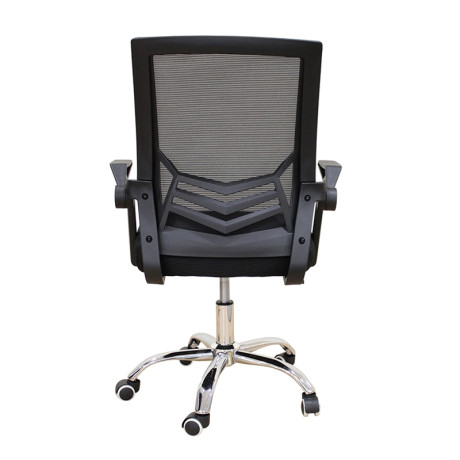 A1830 ΧΡΩΜΙΟ/ΜΑΥΡΟ MESH ΠΟΛΥΘΡΟΝΑ ΓΡΑΦΕΙΟΥ 62X54X44-91/53-100εκ.