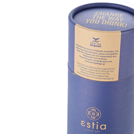 Estia Θερμος Travel Flask Save the Aegean 750ml Denim Blue