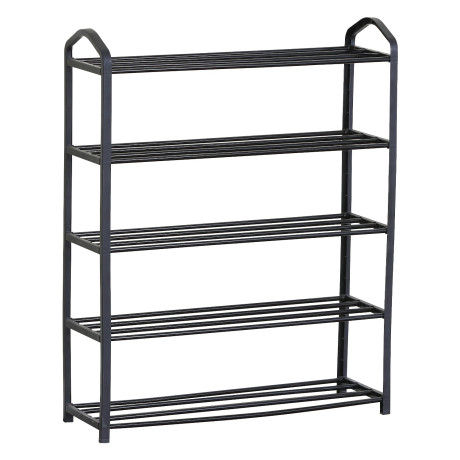 Παπουτσοθήκη ArteLibre DOZER Με 5 Ράφια Μαύρο Μέταλλο 62x20x79cm