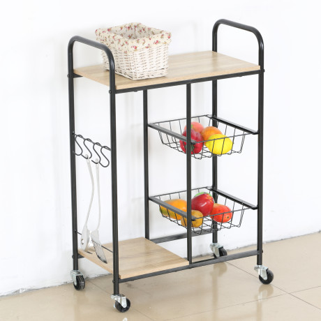 Ραφιέρα Κουζίνας ArteLibre HARTWELL Δρυς/Μαύρο Μοριοσανίδα/Μέταλλο 57x30x85cm