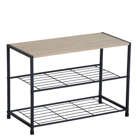 Παπουτσοθήκη ArteLibre JESMOND Δρυς/Μαύρο Μοριοσανίδα/Μέταλλο 63x30x43cm