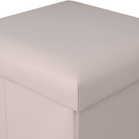 Estia Σκαμπο Cube Leather με Αποθηκευτικο Χωρο Taupe