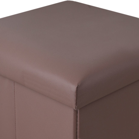 Estia Σκαμπο Cube Leather με Αποθηκευτικο Χωρο Καφε