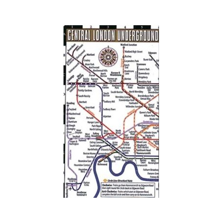 Streetwise London Underground map - Laminated map of the London Underground, England