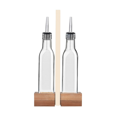 Estia Μπουκαλια για Λαδι /Ξυδι Allure 2x280ml με Ξυλινη Βαση