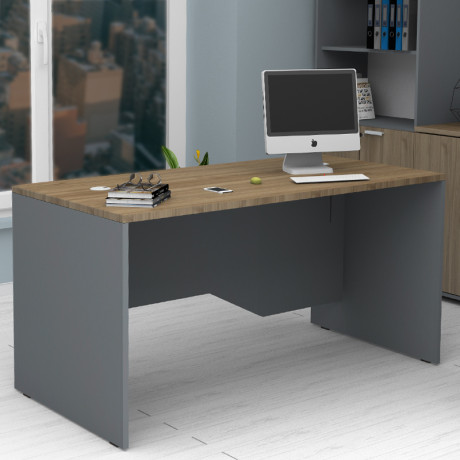 Γραφείο Επαγγελματικό Venturo Megapap Χρώμα Ανθρακί - Καρυδί 180x80x75εκ.