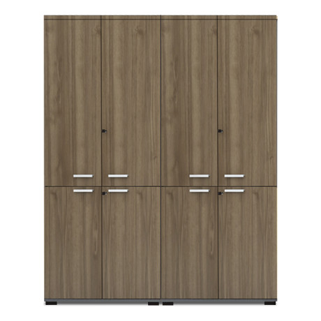 Ντουλάπα Γραφείου με Κλειδαριά Επαγγελματική Venturo Megapap Χρώμα Ανθρακί - Καρυδί 160x40x200εκ.