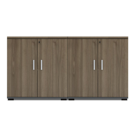 Ντουλάπι Γραφείου με Κλειδαριά Επαγγελματικό Venturo Megapap Χρώμα Ανθρακί - Καρυδί 160x40x80εκ.