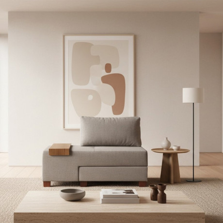 Πολυθρόνα - Κρεβάτι Perenna Megapap Υφασμάτινη Χρώμα Γκρι 116x93x83εκ.