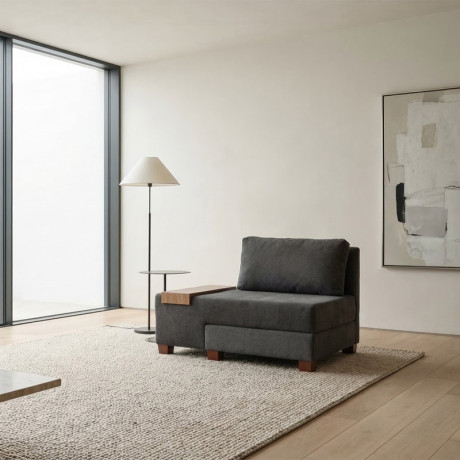 Πολυθρόνα - Κρεβάτι Perenna Megapap Υφασμάτινη Χρώμα Ανθρακί 116x93x83εκ.