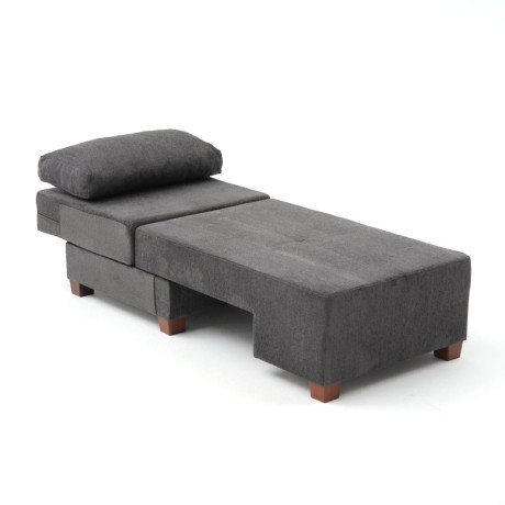 Πολυθρόνα - Κρεβάτι Perenna Megapap Υφασμάτινη Χρώμα Ανθρακί 116x93x83εκ.