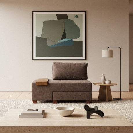 Πολυθρόνα - Κρεβάτι Perenna Megapap Υφασμάτινη Χρώμα Καφέ 116x93x83εκ.