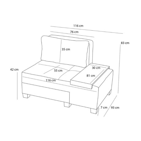 Πολυθρόνα - Κρεβάτι Perenna Megapap Υφασμάτινη Χρώμα Καφέ 116x93x83εκ.