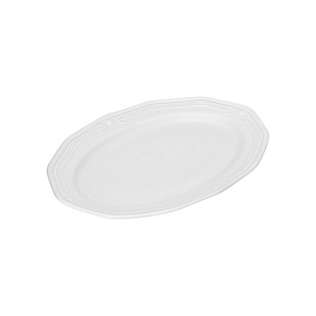 Estia Πιατελα Οβαλ Athénée Πορσελανινη Αναγλυφη 25cm White
