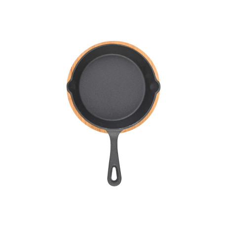 Estia Τηγανι Σερβιρισματος Iron Mantemenio 10cm με Βαση Bamboo