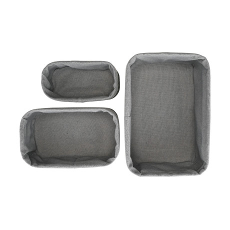 Estia Καλαθι Οργανωσης Bamboo Essentials me Επενδυση σετ 3τεμ. Μαυρο