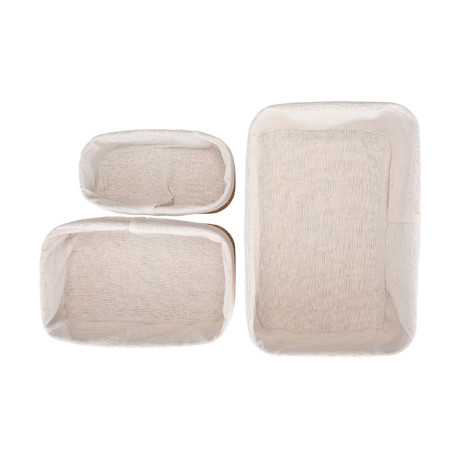 Estia Καλαθι Οργανωσης Bamboo Essentials me Επενδυση σετ 3τεμ. νεα Πλεξη