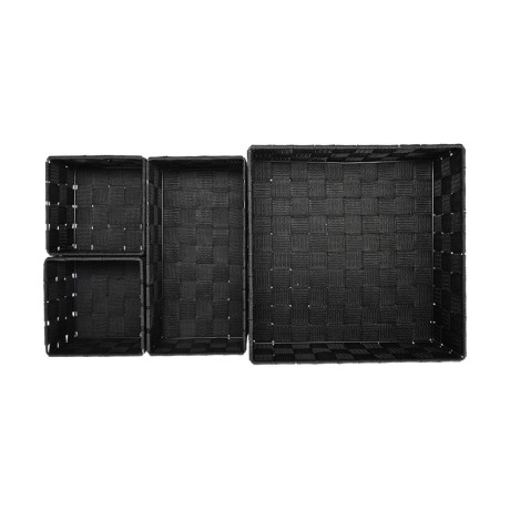 Estia Καλαθια Οργανωσης Woven σετ 4 Τεμ. 28x28x10cm - 26x13x9cm - 13x13x9cm Μαυρα