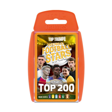 Winning Moves: top Trumps - World Football Stars 2024 the top 200 Pack 6 - Card Game (Wm04841-En1)