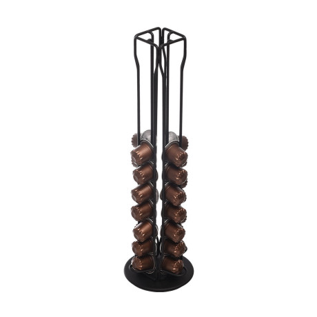 Estia Βαση για Καψουλες Espresso Metal Black Μεταλλικη 40 Θεσεων Μαυρη