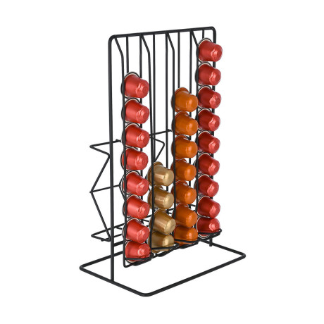 Estia Βαση για Καψουλες & Συσκευασιες Espresso Metal Black Μεταλλικη Διπλης Οψεως Μαυρη