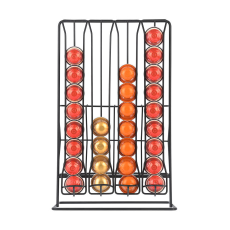 Estia Βαση για Καψουλες & Συσκευασιες Espresso Metal Black Μεταλλικη Διπλης Οψεως Μαυρη