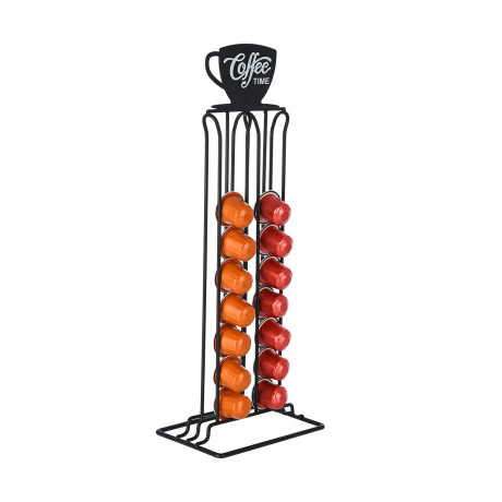 Estia Βαση για Καψουλες Espresso Metal Black Μεταλλικη 36 Θεσεων Μαυρη