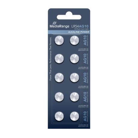 Mediarange Premium Alkaline Coin Cells Ag10|lr54|1.5v Pack 10  (Mrbat112)