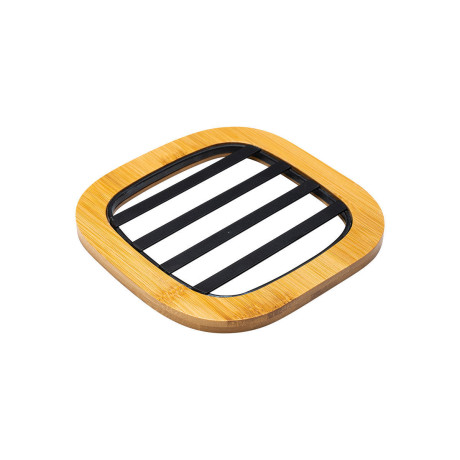 Estia Βαση Μαγειρικου Σκευους Bamboo Essentials Meταλλικη 17x17x1cm Μαυρο