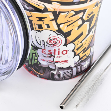 Estia Θερμος Coffee mug Save the Aegean 350ml Graffiti Rhythm