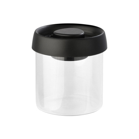 Estia Δοχειο Αποθηκευσης Κενου Αερος Γυαλινο 450ml με Καπακι Μαυρο