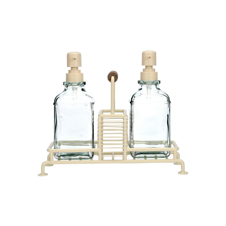 Estia Δοχεια Υγρου Πιατων Allure 2x300ml με Μεταλλικη Βαση & Θηκη για Σφουγγαρι Ivory