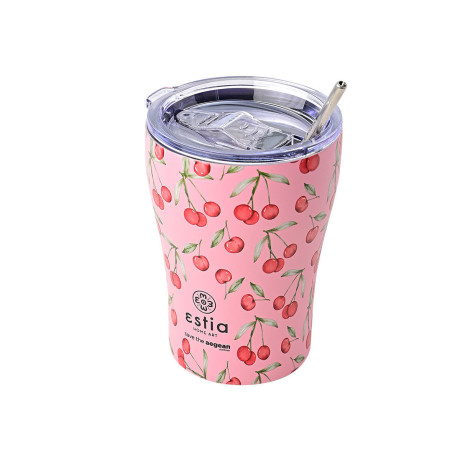 Estia Θερμος Coffee mug Save the Aegean 350ml Cherry Rose