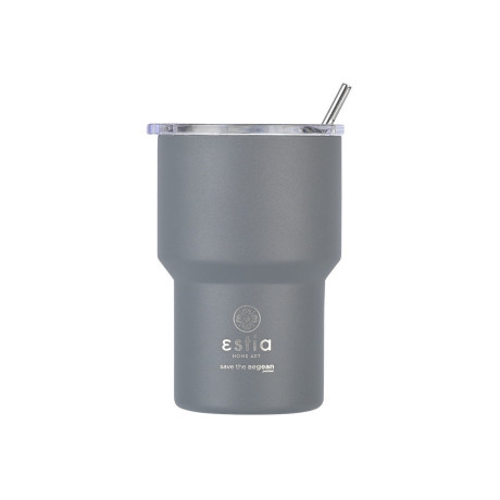 Estia Θερμος mug Lite Save the Aegean 400ml Fjord Grey