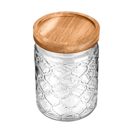 Estia Δοχειο Αποθηκευσης Allure Γυαλινο 700ml 14x10cm Αναγλυφο