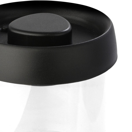 Estia Δοχειο Αποθηκευσης Κενου Αερος Γυαλινο 450ml με Καπακι Μαυρο