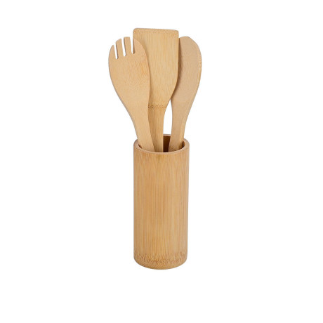 Εργαλεια Μαγειρικης Bamboo με Θηκη 4 Τεμ.