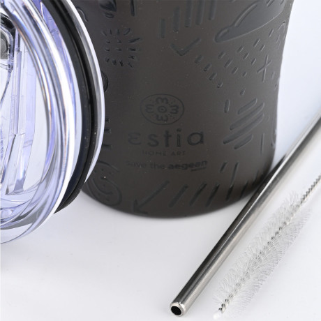 Estia Θερμος Coffee mug Save the Aegean 350ml Noir Echo