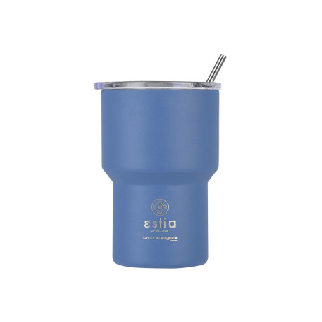 Estia Θερμος mug Lite Save the Aegean 400ml Denim Blue