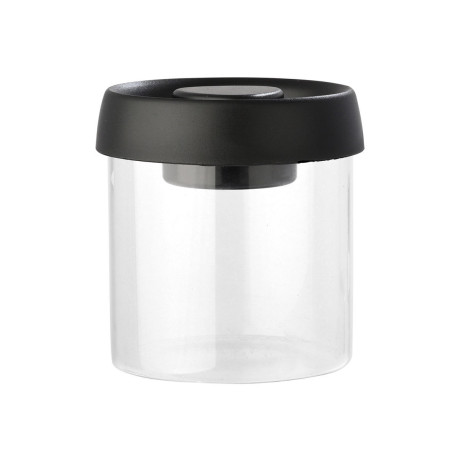 Estia Δοχειο Αποθηκευσης Κενου Αερος Γυαλινο 450ml με Καπακι Μαυρο
