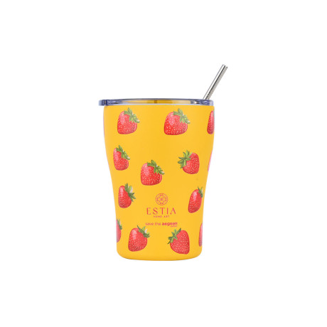 Estia Θερμος Coffee mug Save the Aegean 350ml berry Bright