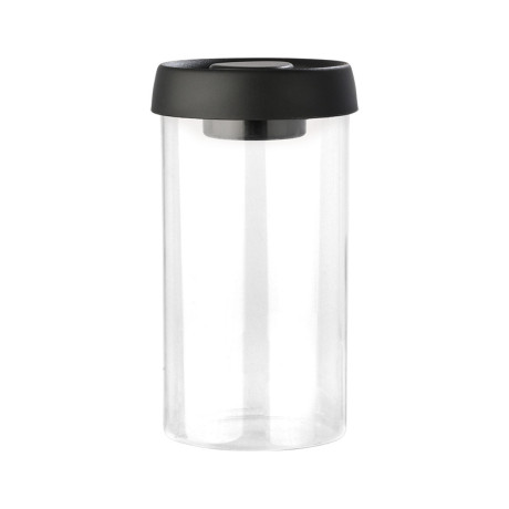 Estia Δοχειο Αποθηκευσης Κενου Αερος Γυαλινο 900ml με Καπακι Μαυρο